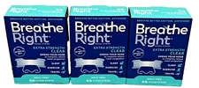 132 BREATHE RIGHT NASAL STRIPS EXTRA STRENGTH CLEAR ( 3 X 44 CT Boxes ) EXP 2028