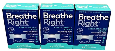 132 BREATHE RIGHT NASAL STRIPS EXTRA STRENGTH CLEAR SENSITIVE SKIN ( 3 X 44 CT )