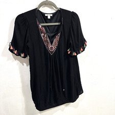 MIAMI FRANCESCA'S Women's Black Boho Tassels Mini Dress SZ S