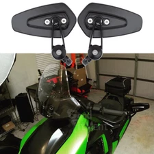 For Kawasaki Ninja Motorcycle Bike 7/8" Black CNC Bar End Side Rearview Mirrors