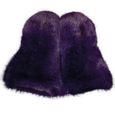 Glacier Wear Blue Fox Fur Dyed Purple Gauntlet Mittens mts1071