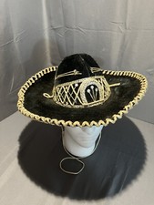 Vintage Authentic PIGALLE XXXXX Black  Silver Mexican Sombrero Mariachi Hat