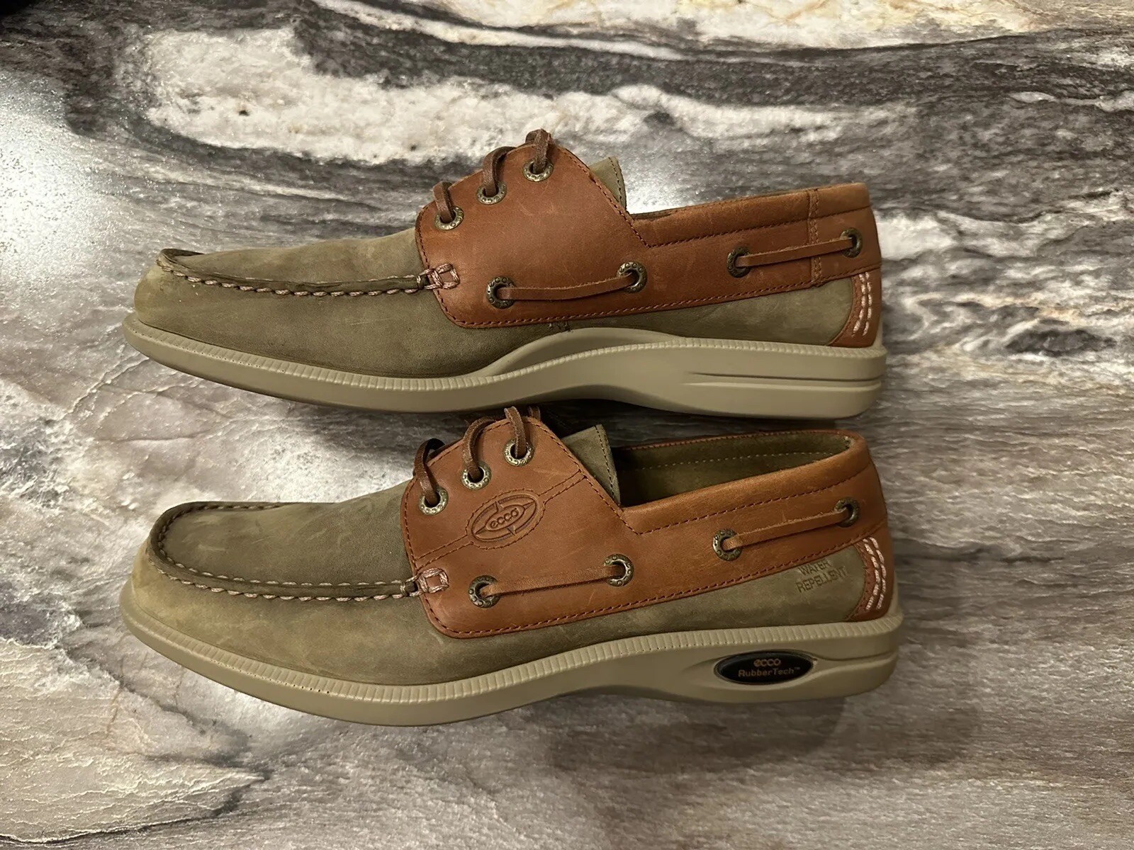 Ecco Boat Shoe Lite Moc EUC Size 43 US Size Excellent Used Condition