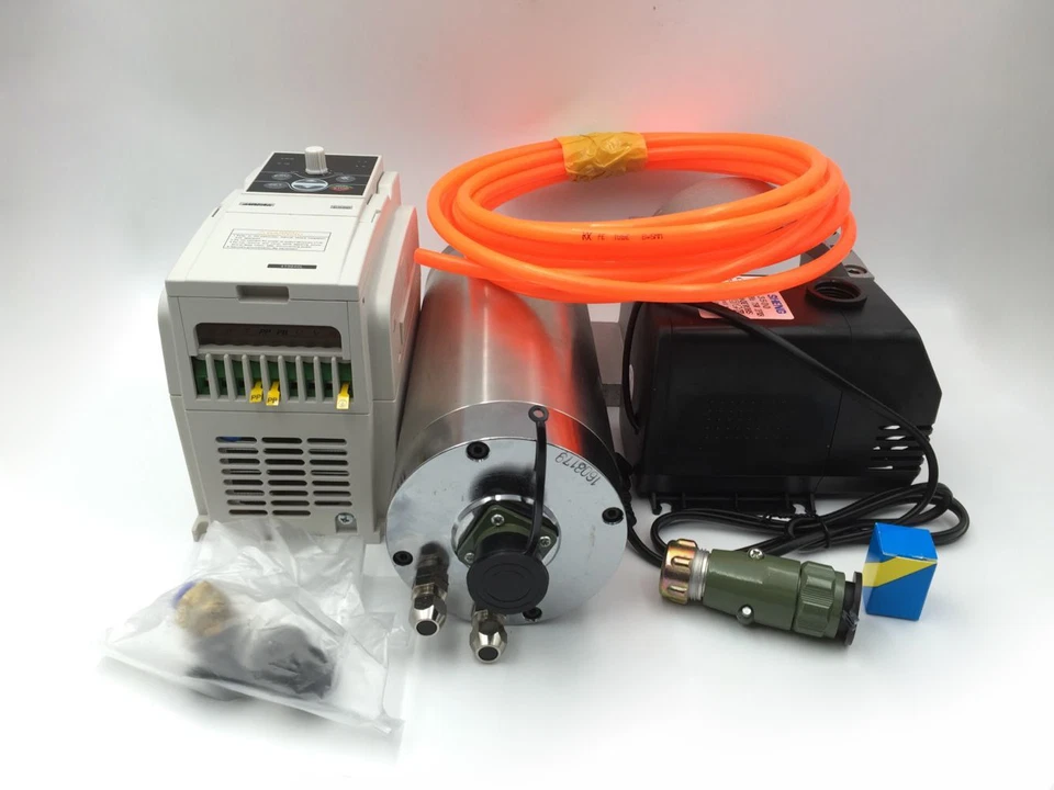 ER20 CNC Spindle Motor 4.5KW Water Cooled 380V 24000rpm + 5.5KW VFD Inverter Kit - Image 2 of 4