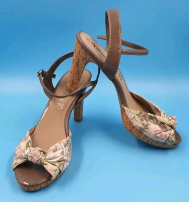 Tamaris Damen Schuhe Sandalen Sandalette 38 Taupe Echtleder