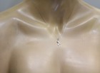 10k white gold .07ct SI2 H diamond boot pendant necklace 1.2g estate vintage 18" — photo 7