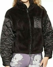 New Joylab Women's Full Zip Sherpa Cropped Jacket Black Xs S M L Xl Or Xxl