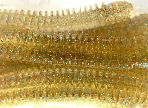 2 Packs Jed Welsh 4" Ribbed Curly Tail Worm Ginger Ale Confetti Salmon Tail 10ct - Picture 7 of 12