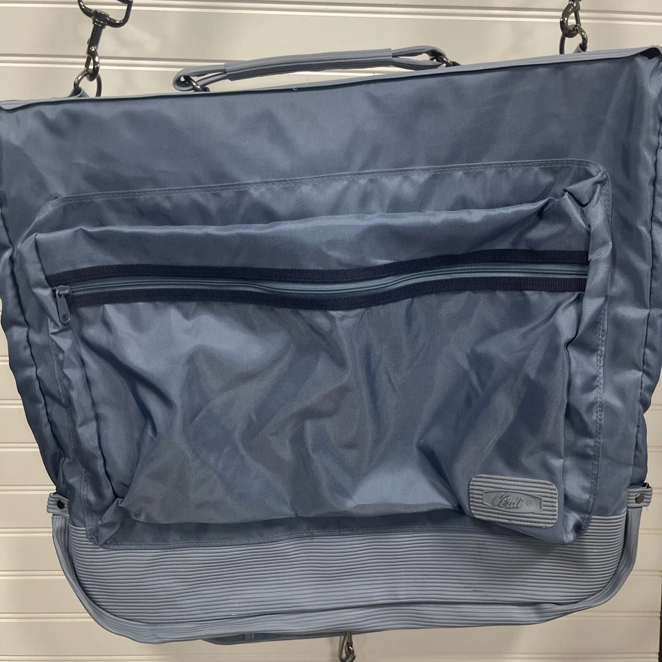 Estuche de viaje plegable vintage Verdi años 60 para hombre traje bolsa de ropa azul 24" x 44" grande Foto 2 de 4