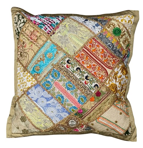 Indian Cushion Covers Pillow Home Decor 16x16" Vintage Embroidery Patchwork Boho - Picture 12 of 14