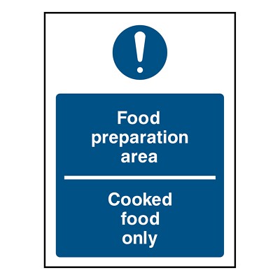 Food Prep Bereich Gekochtes Essen Schild oder Aufkleber | FOOD0029