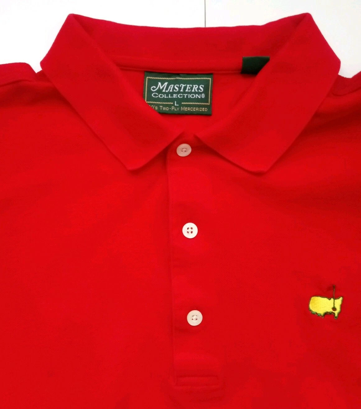 Masters Collection Men's 60's 2-ply Mercerized Polo Shirt Sz Large Cotton Red