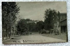 EARLY 1900's RPPC POSTCARD MAIN STREET BUSINESS DISTRICT SPRING VALLEY OHIO #V1