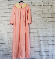 Evelyn Pearson VTG Size Medium Velour Full Zip Up Robe 70's 80's Loungewear Pink