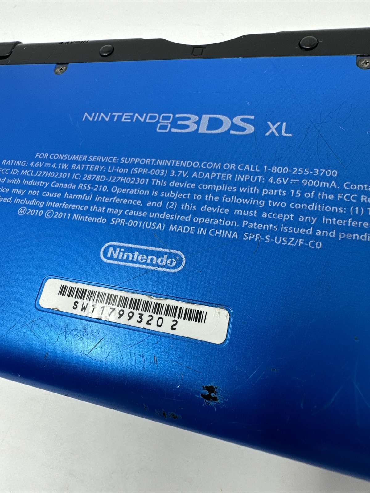 Nintendo 3DS XL Handheld Console Metallic Blue/BLK SPR001 NO POWER