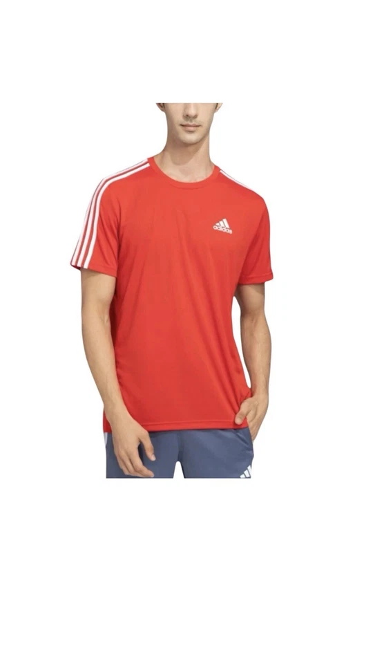Adidas 3 Stripes Heather Red Tee and White Aeroready T-Shirt - Size XL - Image 3 of 4