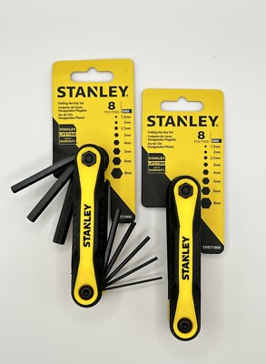2pcs Stanley Folding Hex Key Set 8 Pieces STHT71800 1.5mm - 8mm Folding Set