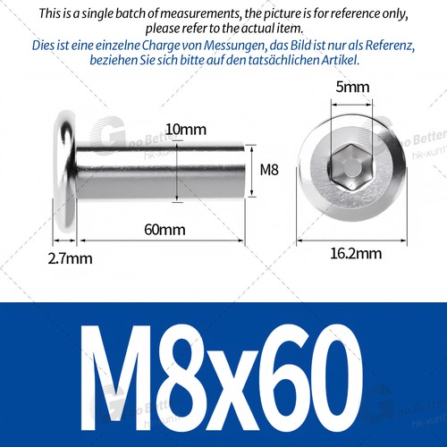 Sleeve Nuts M5-M10 Flat Head Hexagon Socket Furniture Cap Stainless Steel A2 304 - Picture 75 of 89