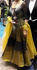 BELLISSIMO ABITO DANZE STANDARD TG.42/44 COMPLETO DI PARURE IN OTTIME CONDIZIONI