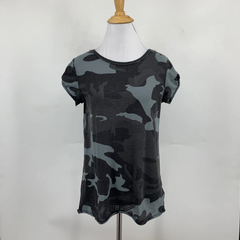 We The Free People рубашка женщин S маленький камуфляж Clare манжеты рукава необработанный край футболка - Изображение 2 из 4