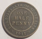 1911 George V Half Penny — photo from another recent sale