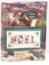 1995 Bucilla Silk Ribbon Embroidery Kit  #83287 NOEL Holiday Christmas Sealed