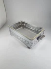 Pyrex Clear Etched Glass Rectangular Dish #231 A-EE w Silver Tray 1-1/2 Qt Vtg