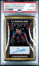 PSA 6 - Lewandowski Topps FCB YOTD Auto Gold Fireworks /50 - Football