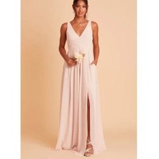 Birdy Grey Laurie Empire Bridesmaid Maxi Dress M Formal Wedding Guest Chiffon