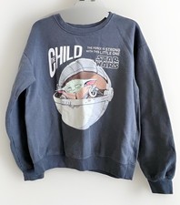 Star Wars The Child Grogu Sweatshirt Womens Juniors M 7-9 Baby Yoda Gray