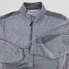 Johnston  Murphy Men Quarter Zip Pullover XXL Gray Knit Performance Sweater