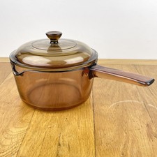 Visions Corning Ware 18 cm Amber Glass Pyrex Saucepan with Lid Medium