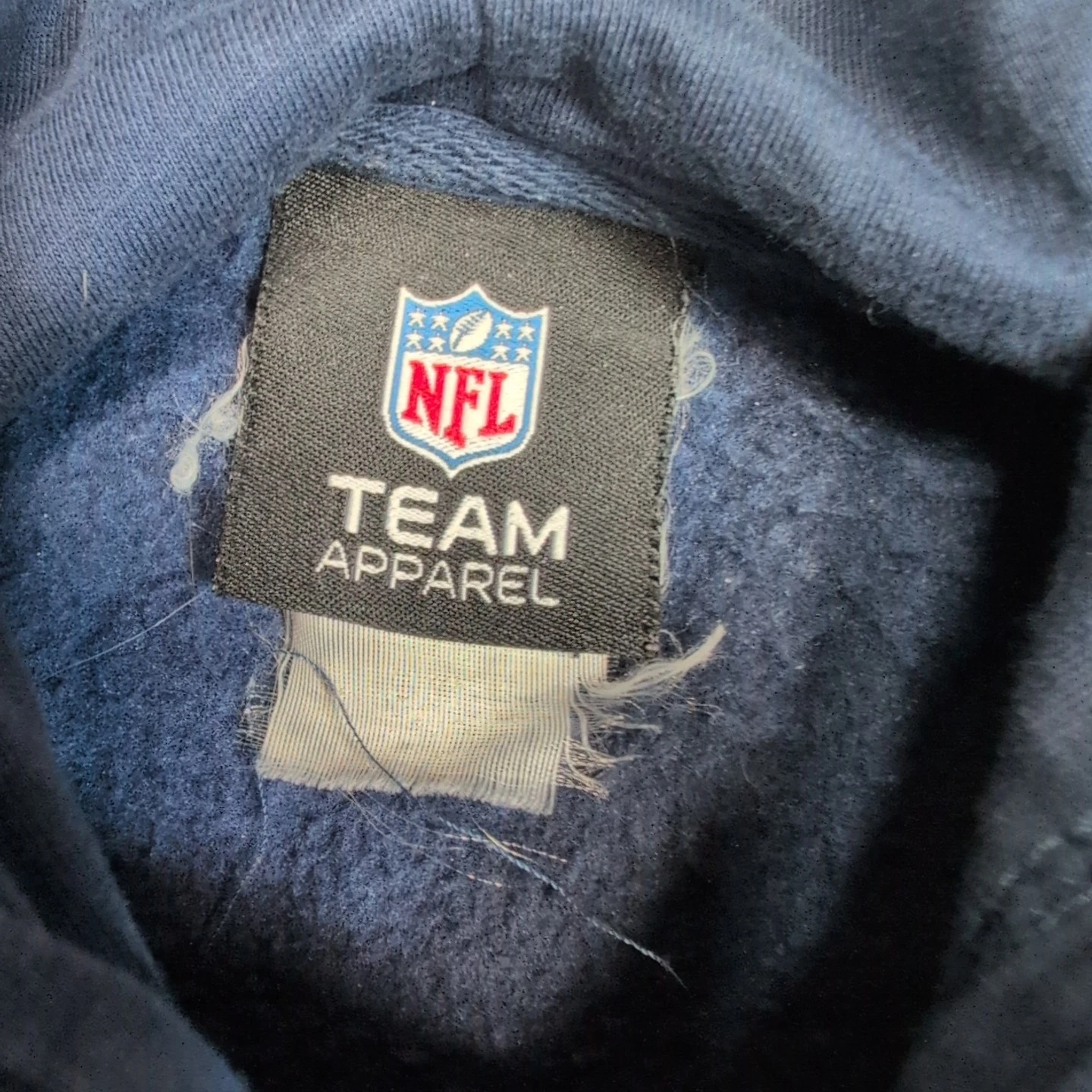VETEMENTS Felpa New England Patriots uomo L felpa con cappuccio blu NFL calcio tasca attiva