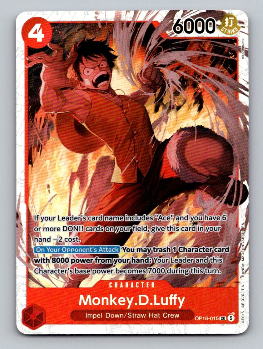 Monkey.D.Luffy OP16-015 Super Rare The Time of Battle One Piece Foil Near Mint