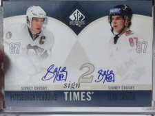 2010-11 SP Authentic Sidney Crosby Sign Of The Times Dual Auto Team Canada!