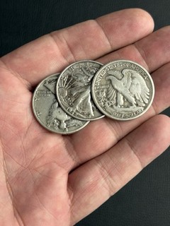 🔥SILVER Walking Liberty Dual Position Coin Set Ted Bogusta RARE Coin Magic🔥