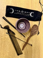 Witch Casket Exclusive Sapele Wood Spoon, Bowl, Moon Phase Wand, Potion Wand NEW