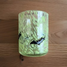Halloween Tumbler Green black Juice Glass Bats