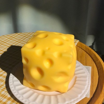 Giant Cheese Squishy Toy Decompression Squeeze Ball Desk Decor