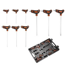 10x T-Griff Innensechskantschl&uuml;ssel 2-10mm Kugelkopf lang