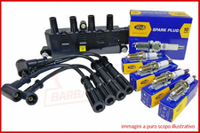 KIT BOBINA + CAVI CANDELA + 4 CANDELE DI ACCENSIONE PER FIAT 1.2 1.4 BENZINA