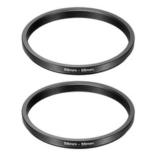58mm Male 55mm Female Step Down Ring Adapter 2 Pcs for ND IR DSLR Lenses, Black