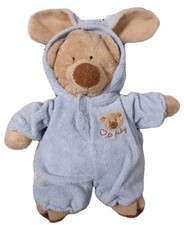 TY Beanie Baby Love to Baby TAN BEAR WEARING BLUE BUNNY PJ'S  14" LOVEY 2004