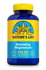 2 X Nature's Life Renewing Magnesium  Vitamin B6 -- 500 mg - 180 VegCaps
