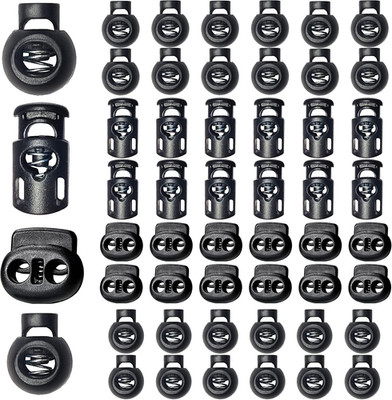 48Pcs Upgraded Plastic Cord Lock, Cord Locks - Draw String Clip with Spring Togg