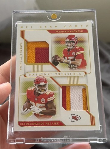2020 Panini National Treasures - PATRICK MAHOMES GAME WORN 3 COLOR PATCH 12/25