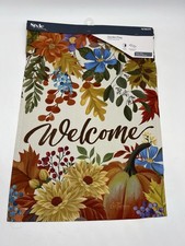 Style Selections Welcome Fall Garden Yard Flag 12.5  x18  Pumpkin