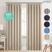 2PCS Blackout Curtains Pencil Pleat Tape Top Thick Lined Thermal Pair +Tie Backs