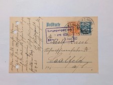 Deutsches Reich Ganzsache Forchheim Bayern 1921