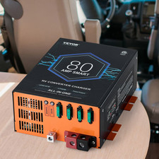 80A RV Power Converter 110V AC to 12V DC Battery Charger Lithium Lead Acid ETL